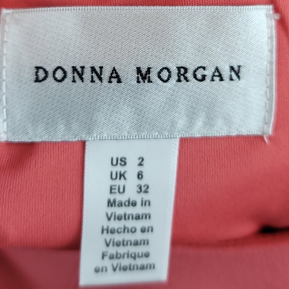 Dnna Morgan Terracotta Pink Flare Midi Dress Crew Neck size 2 - Picture 4 of 5